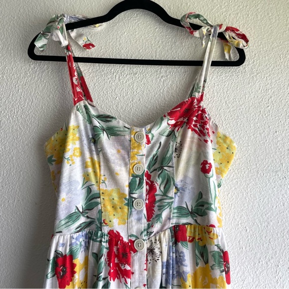 Urban Outfitters "Positano" Floral Tie Shoulder Midi Dress MEDIUM - Picture 2 of 8